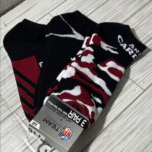 3 pair NFL Arizona Cardinals no-show socks camo Black Red large‎ men’s 10-13